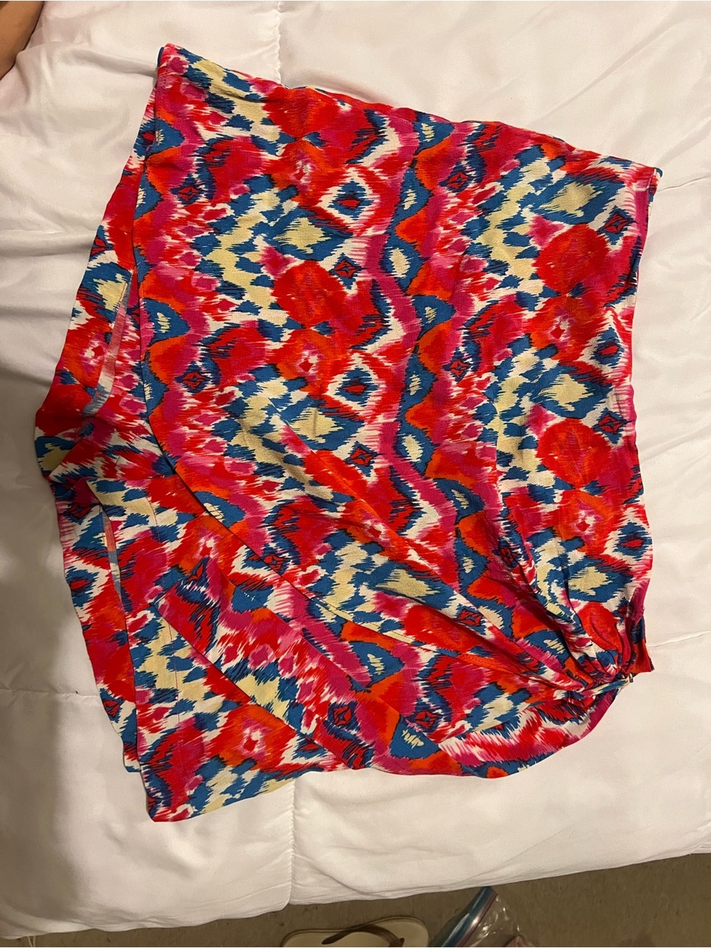 Vibrant Red & Blue Printed Shorts